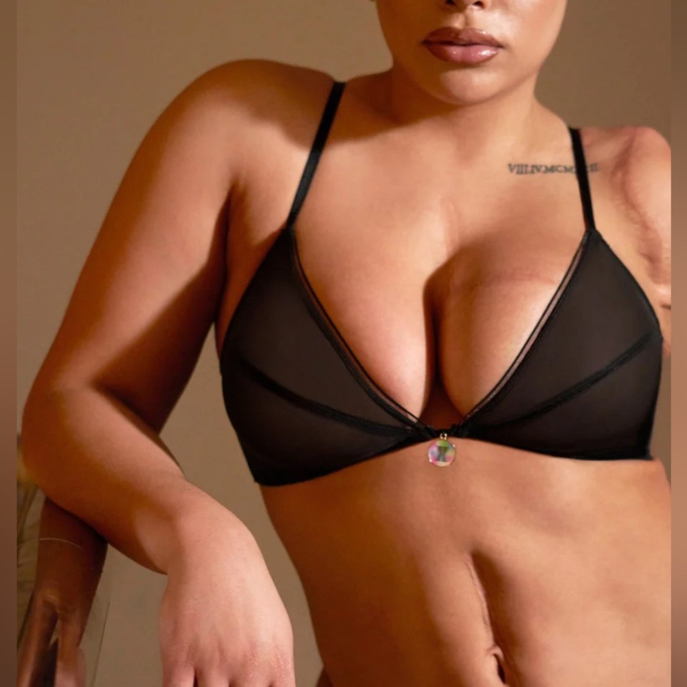 Savage X Fenty X-Ray Vision Black Mesh Bralette